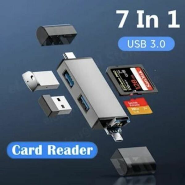 マルチカードリーダー USB 3.0 Type-C microSD PC7in1