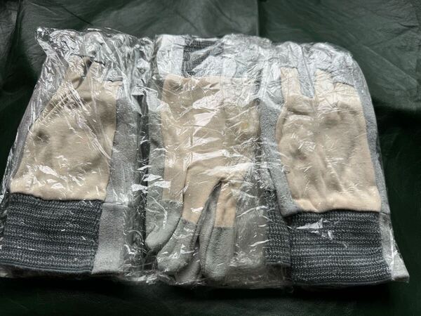 最終在庫・【3足セット送料込1400円】革手袋 メリヤス甲 3双セット(無保証条件下・シミ品あり)ジャンク 園芸 造園 作業手袋 グローブ