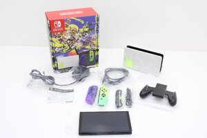 25EY●Nintendo Switch 本体 有機ELモデル スプラトゥーン3 エディション Ver20.0.1 動作正常 一部内袋 内箱欠品 任天堂 スイッチ 中古