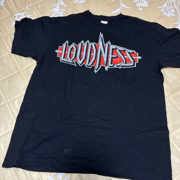 ラウドネス (Loudness) ロゴ Tシャツ Lサイズ 高崎晃 樋口宗孝 二井原実 山下昌良 バンドT ジャパメタ 黒 古着