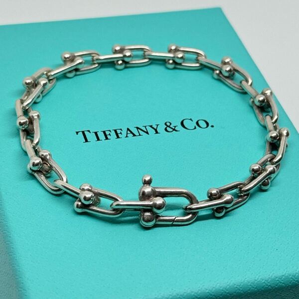 【美品】Tiffany ティファニー ハードウェア スモールリンク ブレスレット シルバー SV925 アクセサリー ベネチアン VINTAGE
