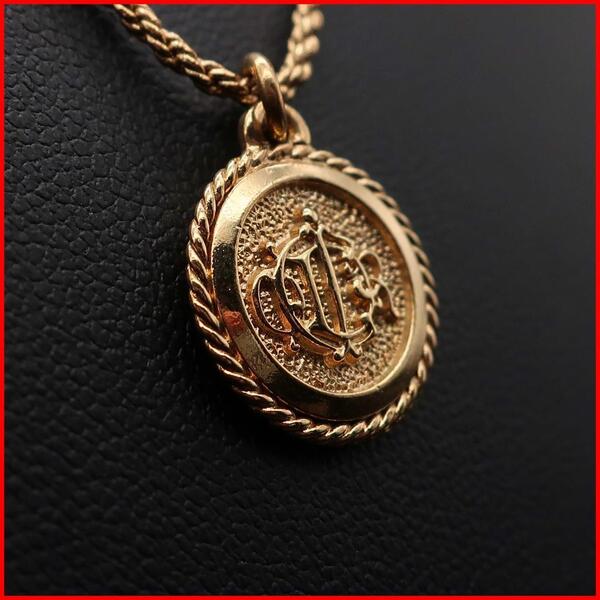正規品 ディオール Dior ネックレス Necklace 特大ロゴプレート メッシュチェーン CDロゴ ヴィンテージ Vintage Authentic Mint