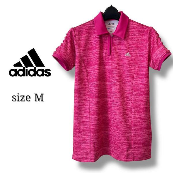 adidas レディース 半袖ポロシャツ ゴルフウェア スポーツウェア M