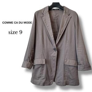 COMME CA DU MODE グレー コットンジャケット 9号 春夏用