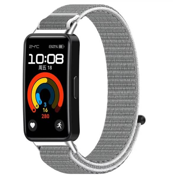 HUAWEI Band 10 9 8 ホワイト ベルト バンド ナイロン ループ ストラップ スポーツバンド メタルアダプター 交換 band10 band9 band8