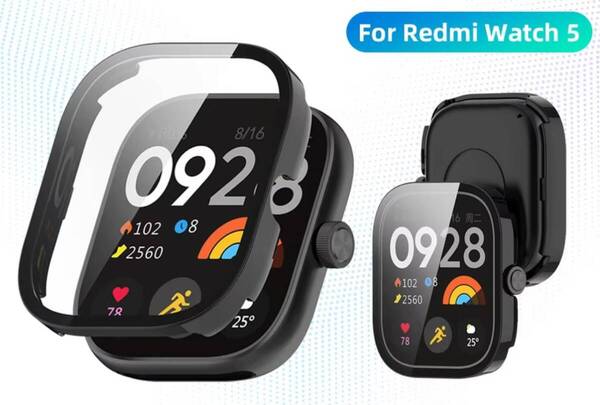 Xiaomi Redmi Watch 5 ガラス 保護 ケース 防水 カバー フィルム 交換ケース 保護ケース 液晶画面保護 PC 保護カバー watch5