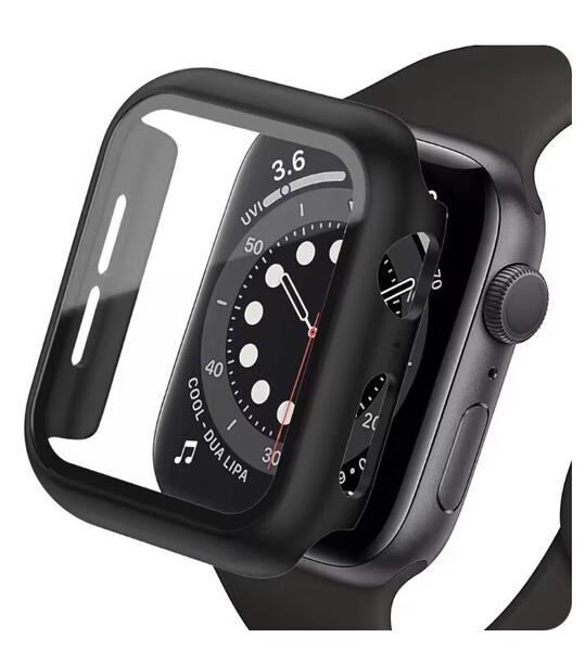 AppleWatch ケース アップルウォッチ 9 8 7 カバー ガラス 45mm 保護 ケース 防水 applewatch シリーズ9 8 7 耐衝撃 ブラック