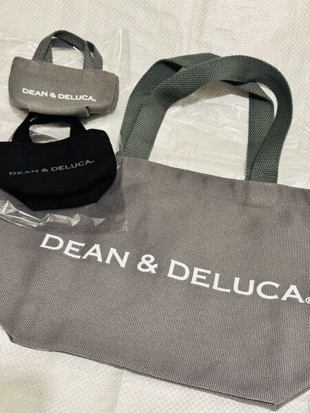 ディーンアンドデルーカ トートバッグ レッド コットン グレー ミニバッグ2個 DEAN&DELUCA