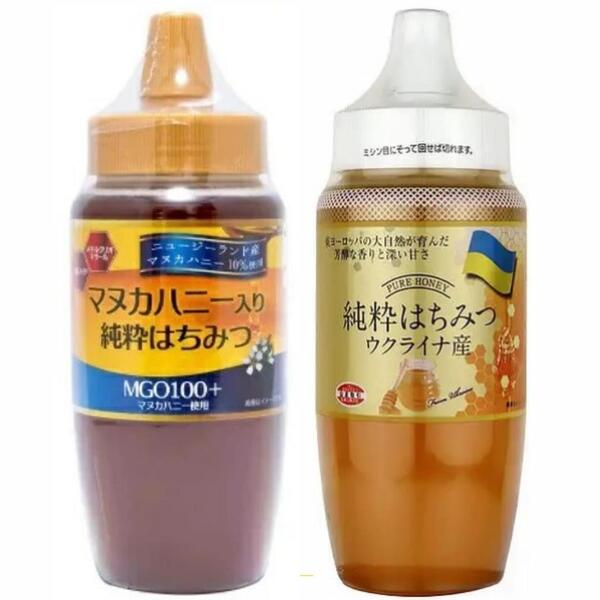 3【マヌカハニー入り はちみつ+ウクライナ産はちみつ 500g×2点セット】マヌカ ウクライナ 蜂蜜 はちみつ 調味料 ハニー