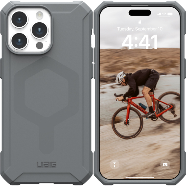 未使用品 UAG iPhone15 Pro Max用耐衝撃ケース Magsafe ESSENTIAL ARMOR シルバー 国内正規代理店品 URBAN ARMOR GEAR UAG-IPH23LA-EMS-SV