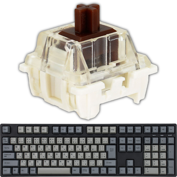 未使用品 iKBC メカニカルキーボード テンキー付 有線 日本語JIS配列 茶軸 ホットスワップ CherryMX互換 Windows Mac IK-CD108-G/BR-BK
