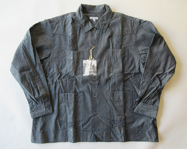 2025SS ENGINEERED GARMENTS Guayabera Shirt - Chambray サイズM インディゴ キューバシャツ/ エンジニアドガーメンツ