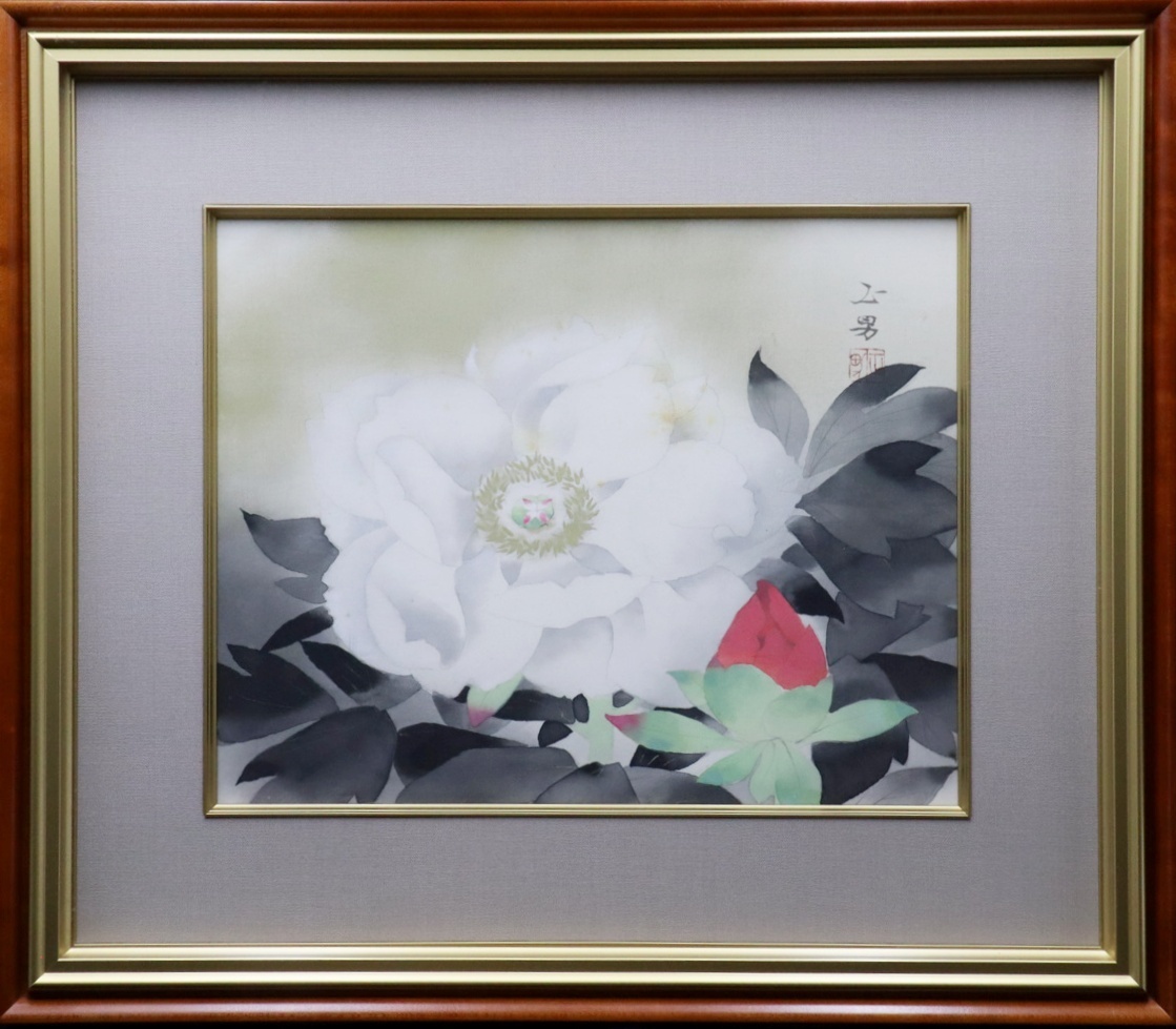 八木輝昭 『白牡丹』 日本画 - 北海道画廊