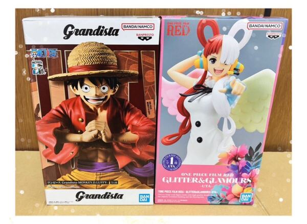 ワンピース フィギュア glandista ルフィ GLITTER & GLAMOURS ウタ 2種 まとめ売り ONE PIECE グリッターグラマラス BANDAI バンダイ