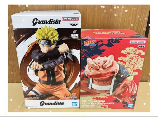 NARUTO-ナルト- フィギュア Grandista うずまきナルト ソフビフィギュア ガマブン太 2種 まとめ売り ナルト疾風伝 BANDAI