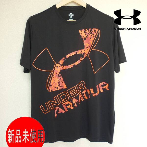 新品未使用◆送料無料●(メンズXL)アンダーアーマー UNDER ARMOUR UA黒UAテック 半袖Tシャツ/エクストララージロゴ