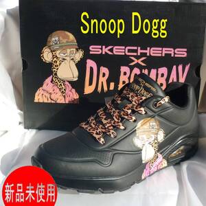 * новый товар * бесплатная доставка 28cm(27.5cm соответствует ) Skechers SKECHERS SNOOP DOGGsn-p собака сотрудничество спортивные туфли чёрный Dr.BOMBAY мужской спортивные туфли