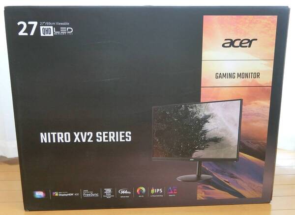 【美品 送料無料】Acer Nitro XV2 ゲーミングモニター XV272UPbmiiprzx 27インチ IPSパネル 非光沢 WQHD 1ms(VRB) 144hz