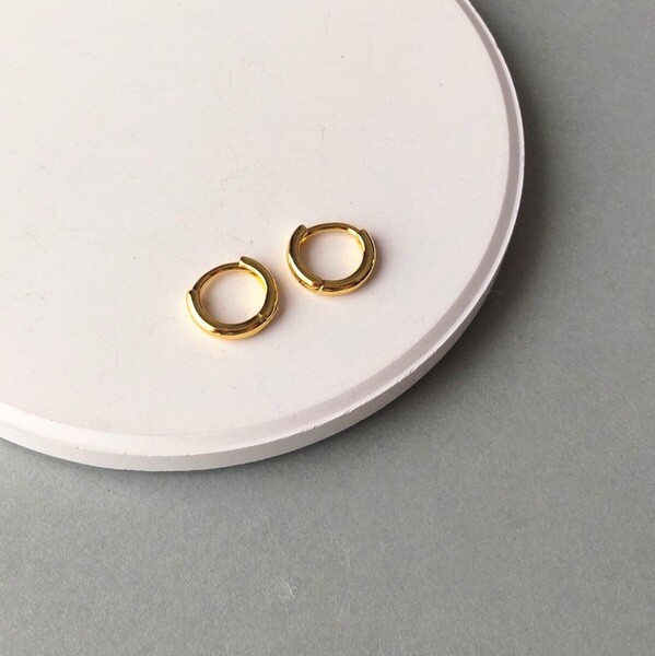 【アレルギー対応】極小 ミニフープピアス ゴールド 8mm オフィスで使える S925 シンプル 小さなピアス #145