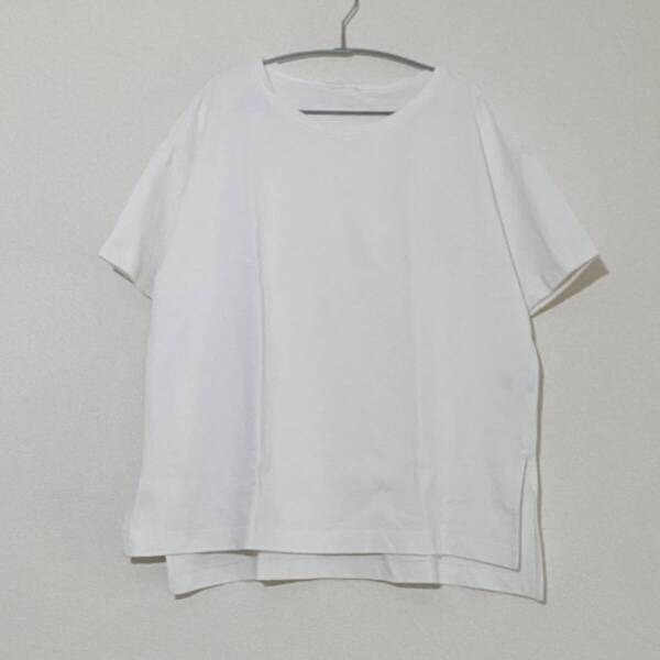 廃盤 GU ヘビーウェイト ボックスチュニックT スリット Tシャツ ホワイト L 241-333152(12-01) ジーユー UNIQLO ユニクロ