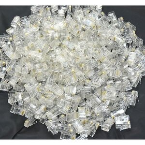 送料無料 LAN コネクタ モジュラープラグ カテゴリ6 CAT6 1000個 LANコネクタ RJ-45  8極8芯 8P8C 1000個 コネクタ