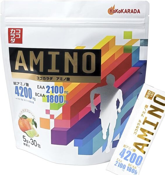 【ココカラダ】NEW アミノ酸 4200mg シトラス風味 5g×30包 (1包中 EAA 2100mg BCAA 1800mg)