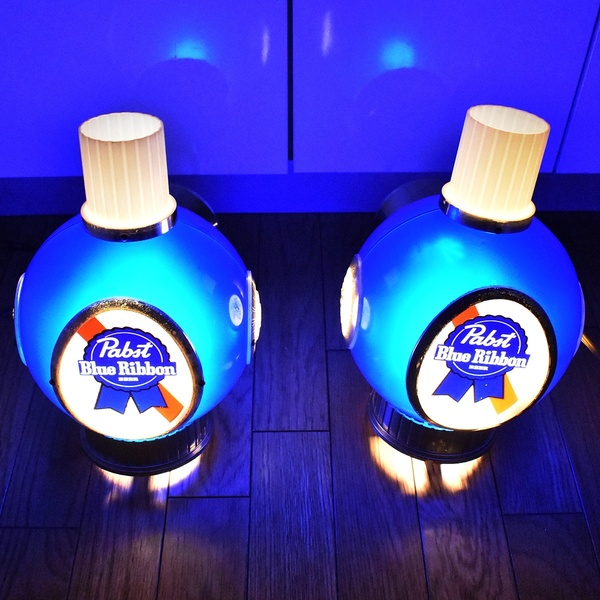 Pabst Blue Ribbon パブスト ブルーリボン ライト 照明 ウォールランプ 壁掛け 2個セット アメリカン USA ヴィンテージ ビンテージ 1960's