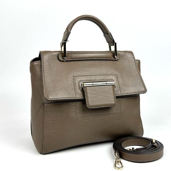 美品●FURLA フルラ アルテーシア ショルダーバッグ 2way ハンドバッグ ロゴ ゴールド金具 斜め掛け シボ革 レザー ベージュ フォーマル