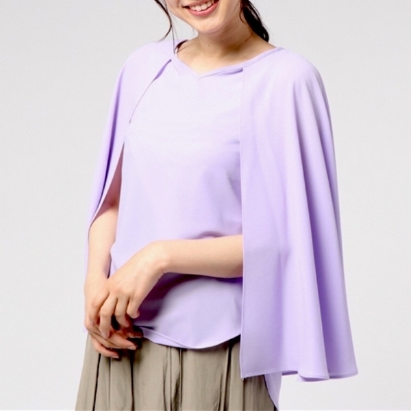 * Sov. ダブルスタンダードクロージング ポリエステルジョーゼット 4wayブラウス ラベンダー 36サイズ ソブ DOUBLE STANDARD CLOTHING