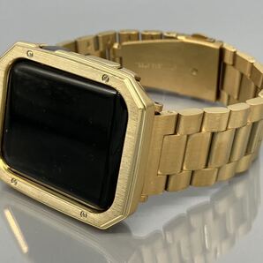 ゴールド ステンレス アップルウォッチバンド Apple Watch カバー ケース ウルトラ ultra メンズ レディース 40mm 41mm 44mm 45mm 49mm