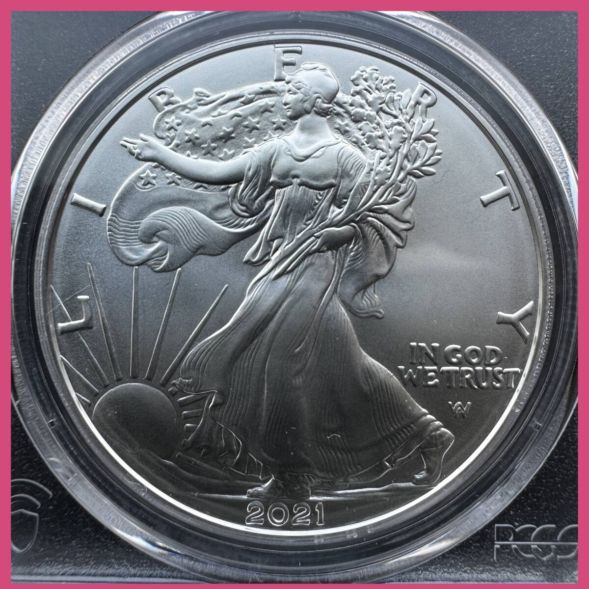 2007 アメリカ イーグル銀貨1オンス(41mmクリアケース付き) 新品
