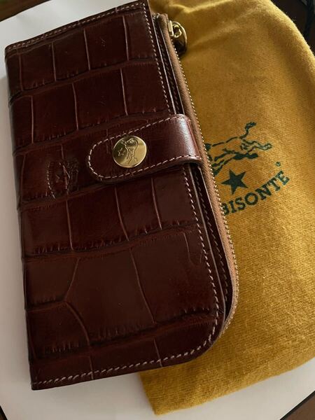 未使用 イルビゾンテ長財布 クロコ型押し レザー長財布 ブラウン ユニセックス