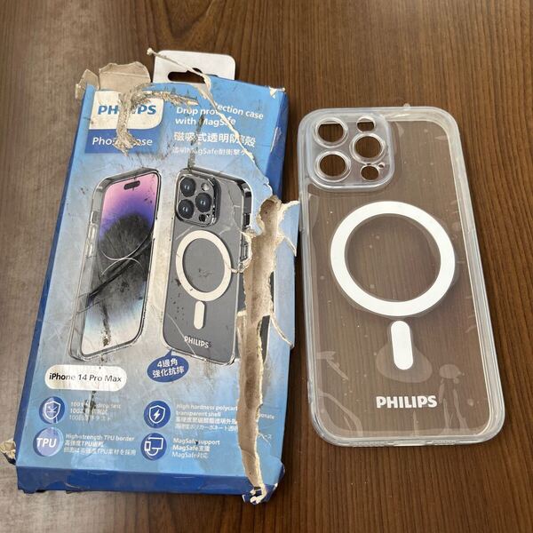 706p0925☆ Philips(フィリップス)【iPhone14 pro max ケース MagSafe対応】アイフォン14 Pro Max透明カバー 耐衝撃 ワイヤレス充電対応