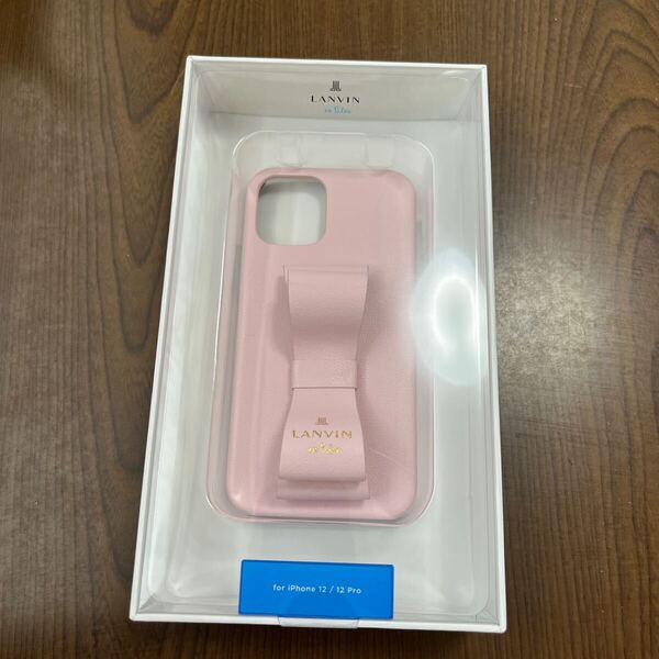 706p1116☆ LANVIN en Bleu ランバンオンブルー iPhone 12 / 12 Pro ケース 正規品 スタンド リング付き