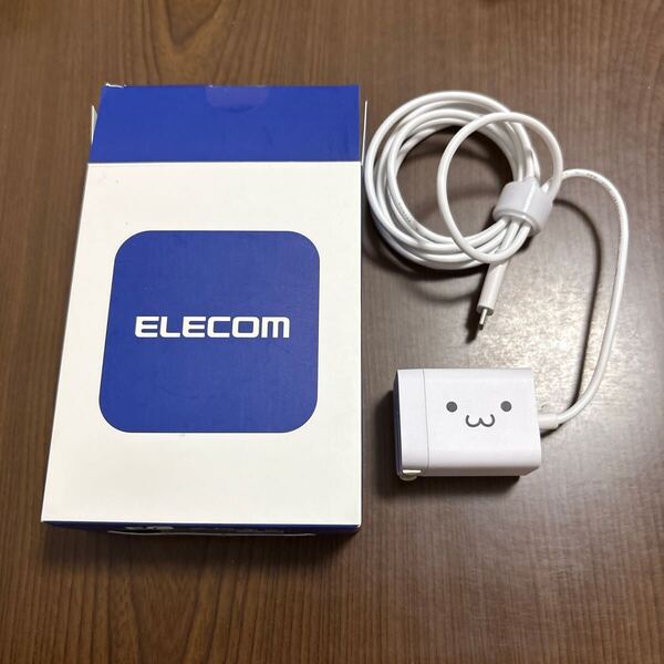 706p1610☆ エレコム 充電器 Type-C USB-C 20W USB PD対応 ケーブル一体型 1.5m PSE認証品 GaN採用 折りたたみ式プラグ しろちゃん