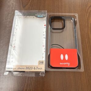 706p1802☆ イングレム iPhone 15 Pro Max ケース ディズニー ハイブリッドケース Charaful Multi ミッキーマウスカラー_2