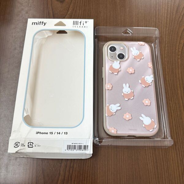 706p1806☆ グルマンディーズ(Gourmandise) ミッフィー IIIIfit Clear(イーフィット クリア) iPhone15 / 14 / 13 対応 ケース フラワー