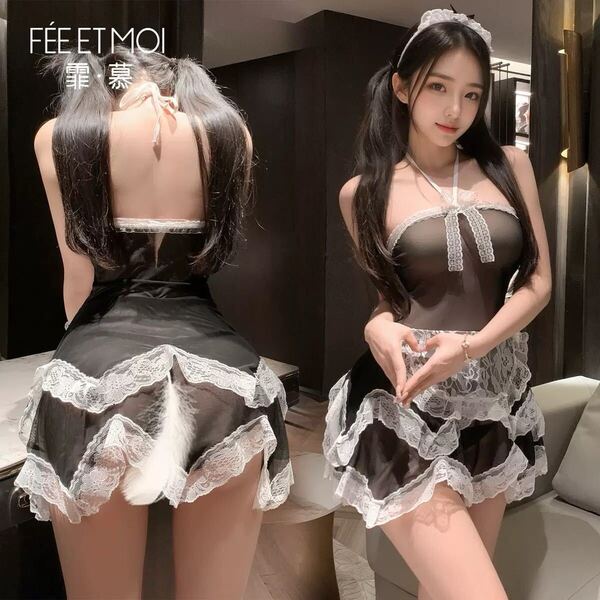 セクシーメイドコスプレ コスチューム セクシーランジェリー チューブドレス ベビードール ナイトウェア メイド服 ワンピース コスプレ衣装