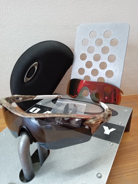【美品♪偏光♪】アジアンフィット/ウッドカモ/レーダーロック/オークリー/oakley/radar lock/検サングラス釣りラン自転車 サングラス
