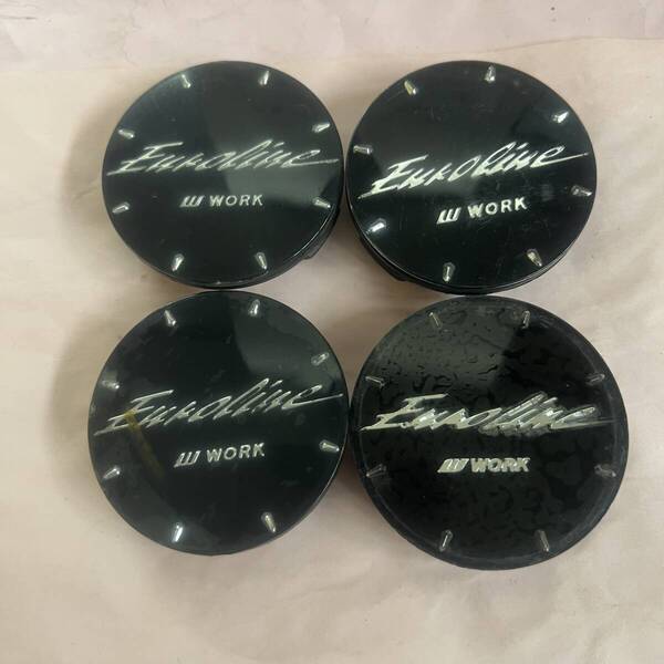 C151-11★WORK EUROLINE ワーク ユーロライン アルミホイール用センターキャップ中古4枚★外径約60mm