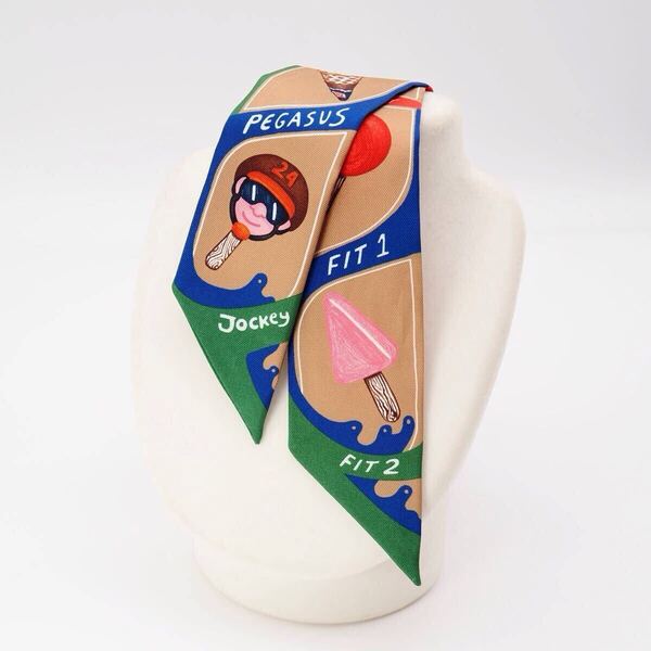 HERMES ファニーアイスクリーム ツイリースカーフ マルチカラー エルメス