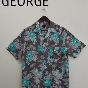 GEORGE 総柄アロハシャツ ダークグレー【3030056】