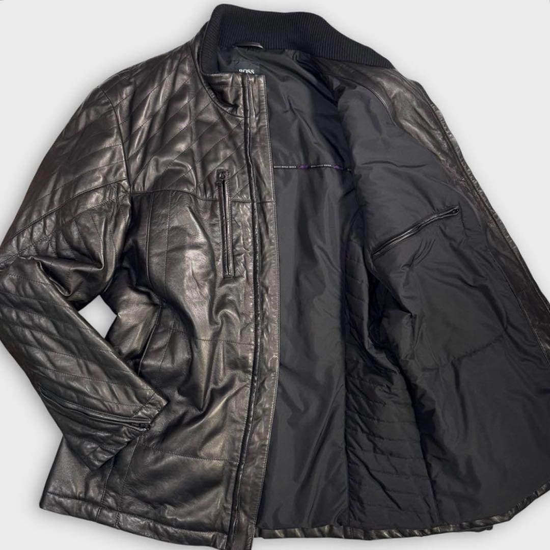 【美品】HUGO BOSS ヒューゴ・ボス 羊革 レザー ジャケット XL Yahoo!オークション -「hugo boss レザージャケット