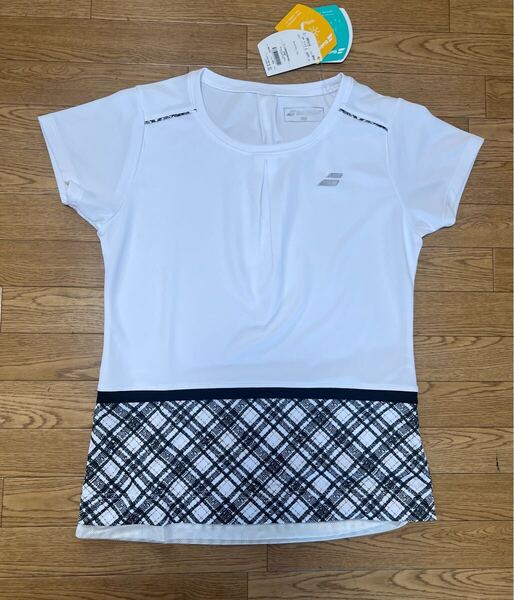 【送料込み】BabolaT バボラ テニスウェア レディース PURE ショートスリーブ シャツ BWG4378 Lサイズ ホワイト 大幅値下げ アウトレット