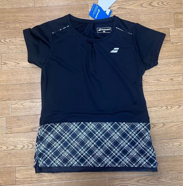 【送料込み】BabolaT バボラ テニスウェア レディース PURE ショートスリーブ シャツ BWG4378 Mサイズ ブラック 大幅値下げ アウトレット