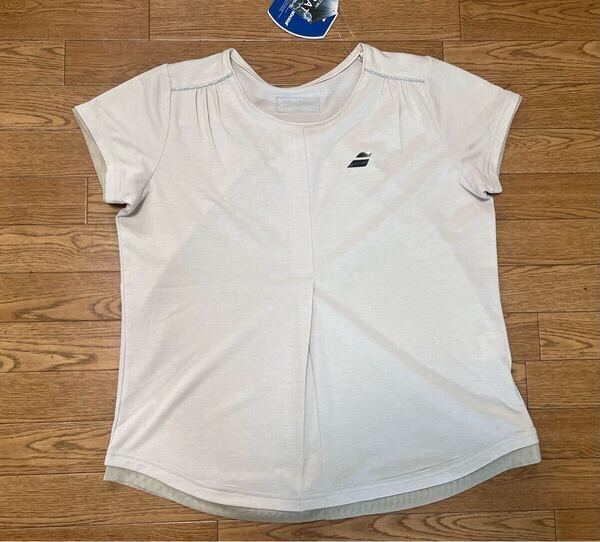 【送料込み】BabolaT バボラ テニスウェア レディース VSショートスリーブ シャツ BWG4370 Lサイズ ベージュ 大幅値下げ アウトレット