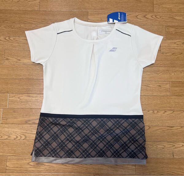 【送料込み】BabolaT バボラ テニスウェア レディース PURE ショートスリーブ シャツ BWG4378 Mサイズ ベージュ 大幅値下げ アウトレット