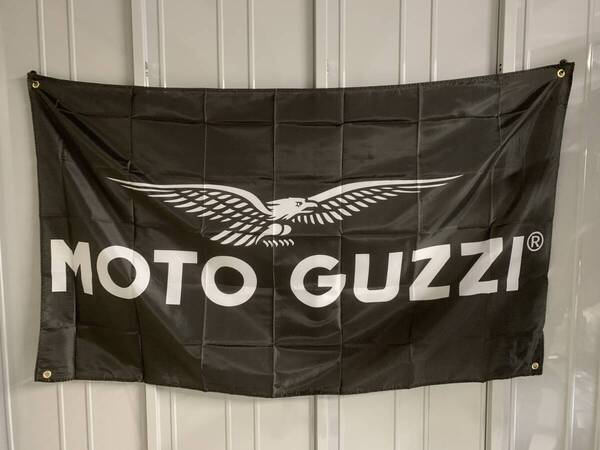 【ラスト1点】【送料込み】 MOTO GUZZI モトグッチ 約90x150cmバナー タペストリー 旗 ガレージ装飾 バイク カワサキ スズキ V7 V11