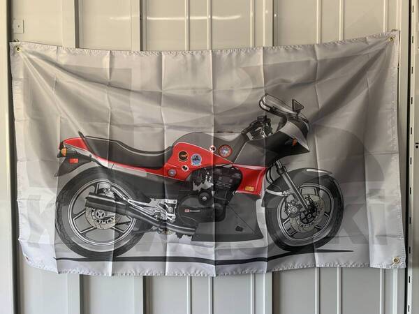 【送料込み】GPZ900R トップガン カワサキ Kwasaki 特大フラッグ 約90x150cm バナー タペストリー 旗 ガレージ装飾 バイク スズキ