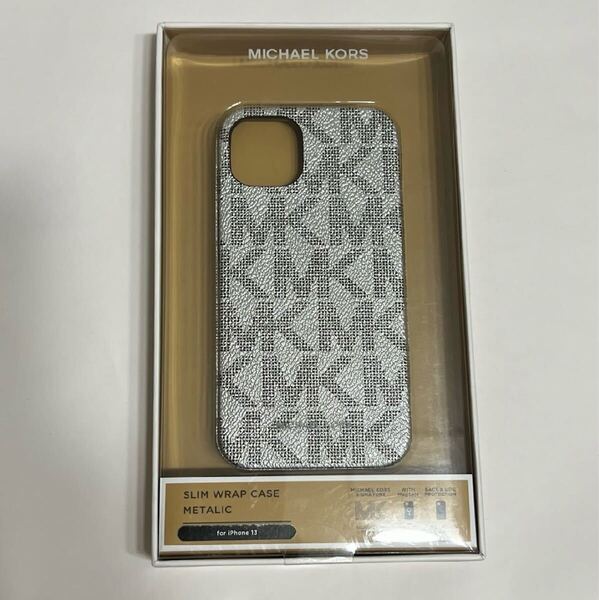 ★新品★ MICHAEL KORS マイケルコース iPhone13 対応ケース ハードケース iPhoneケース シグネチャー PALE パール シルバー 未使用品